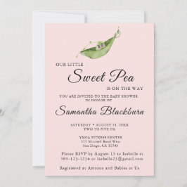 我々の小さなスイートピーオンザウェイベビーシャワー招待状 招待状