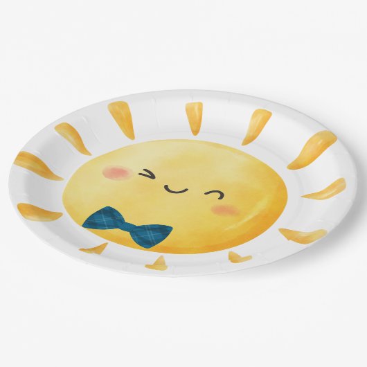 我々の小さなソンスインファースト誕生日サン ペーパープレート (アングル)