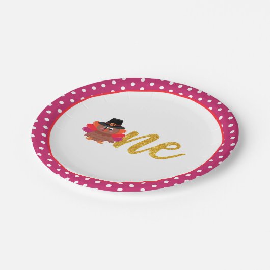 我々の小さなトルコが一つのプレートをめくり ペーパープレート (アングル)