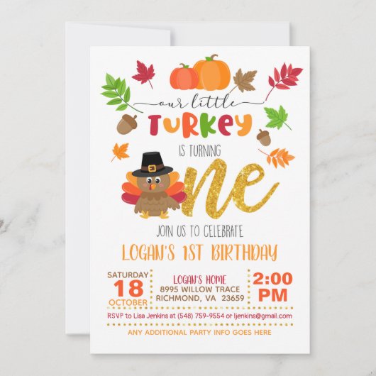 我々の小さなトルコが一つの招待状を変える – WP 招待状 (正面)