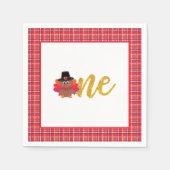 我々の小さなトルコはONEナプキンを回している – 女の子 – P スタンダードカクテルナプキン (正面)