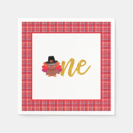 我々の小さなトルコはONEナプキンを回している – 女の子 – P スタンダードカクテルナプキン (正面)