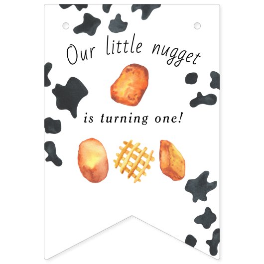 我々の小さなナゲットは1つの子供の誕生日を回している バンティングフラッグ (第2の旗)