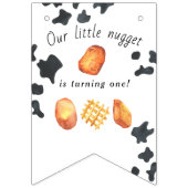 我々の小さなナゲットは1つの子供の誕生日を回している バンティングフラッグ (第1の旗)