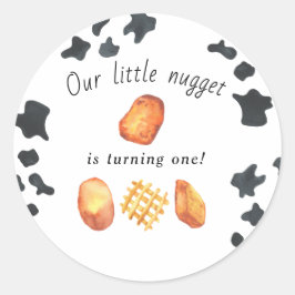我々の小さなナゲットは1つの子供の誕生日を回している ラウンドシール