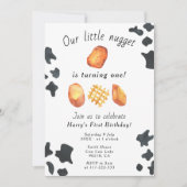 我々の小さなナゲットは1つの子供の誕生日を回している 招待状 (正面)