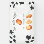 我々の小さなナゲットは1つの子供の誕生日を回している 横断幕 (縦)