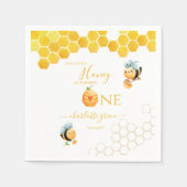 我々の小さなハチミツが蜂の日のパーティーを回している スタンダードカクテルナプキン (正面)