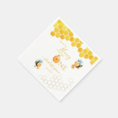 我々の小さなハチミツが蜂の日のパーティーを回している スタンダードカクテルナプキン (角)