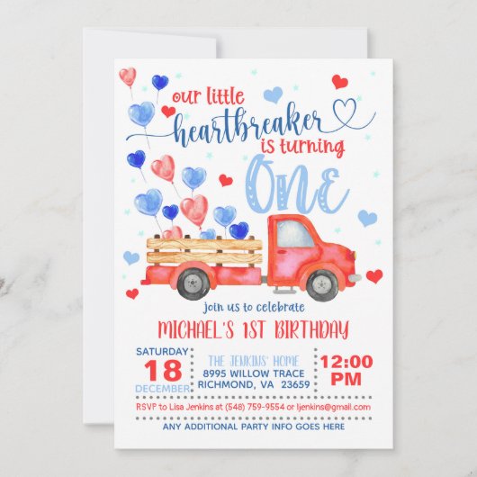 我々の小さなハートブレイカーが一招待状 招待状 (正面)