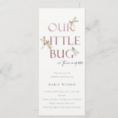 我々の小さなバグピンクトンフライ任意の年齢誕生日 招待状 (正面/裏面)