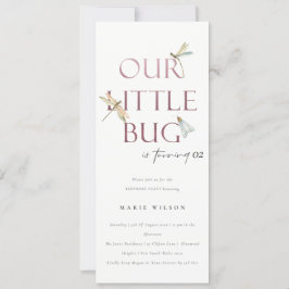 我々の小さなバグピンクトンフライ任意の年齢誕生日 招待状