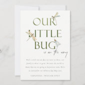 我々の小さなバグ緑のトンボベビー発表 招待状 (正面)
