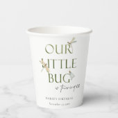 我々の小さなバグ緑のトンボ任意の年齢誕生日 紙コップ (裏面)