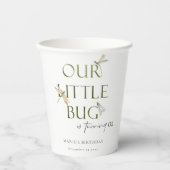 我々の小さなバグ緑のトンボ任意の年齢誕生日 紙コップ (正面)