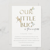 我々の小さなバグ金ゴールドドラゴンフライ任意の年齢誕生日 サンキューカード (正面/裏面)