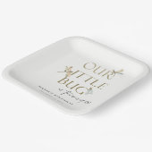 我々の小さなバグ金ゴールドドラゴンフライ任意の年齢誕生日 ペーパープレート (傾斜あり)