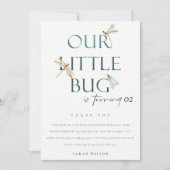 我々の小さなバグ青いトンボ任意の年齢誕生日 サンキューカード (正面)