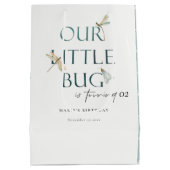 我々の小さなバグ青いトンボ任意の年齢誕生日 ミディアムペーパーバッグ (裏面)