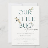 我々の小さなバグ青いトンボ任意の年齢誕生日 招待状 (正面)