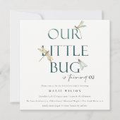 我々の小さなバグ青いトンボ任意の年齢誕生日 招待状 (正面)