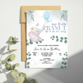 我々の小さなピーナッツキュートElaphant男の赤ちゃんシャワー 招待状