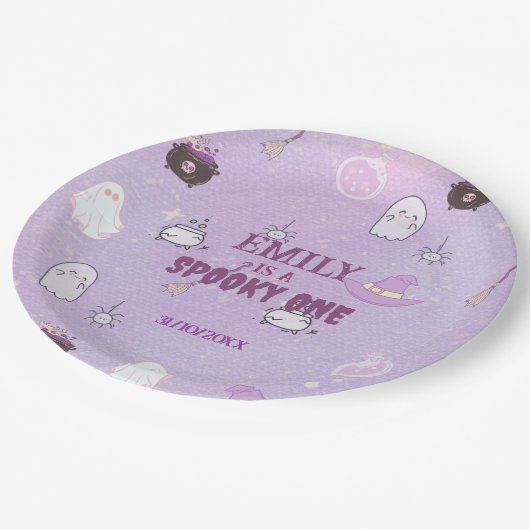 我々の小さなブハロウィーンの最初の誕生日 ペーパープレート (アングル)