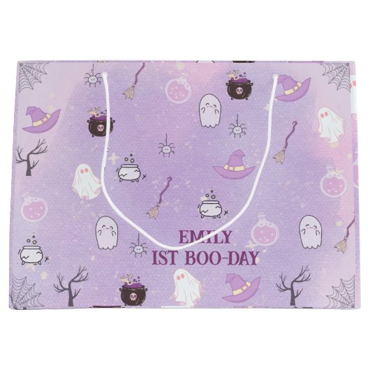 我々の小さなブハロウィーンの最初の誕生日 ラージペーパーバッグ (正面)