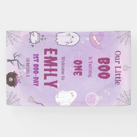 我々の小さなブハロウィーンの最初の誕生日 横断幕 (横)