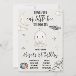 我々の小さなブーが一つになった！ハロウィーン誕生日 招待状