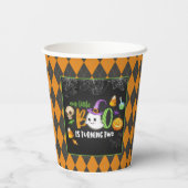 我々の小さなブーが2杯のBLK/ORANGE紙カップ 紙コップ (裏面)