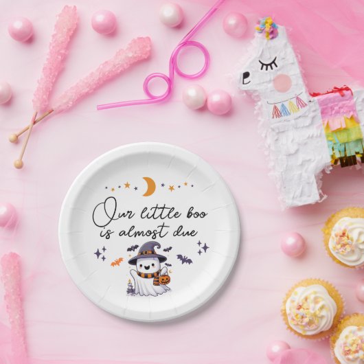 我々の小さなブーはほとんど赤ちゃんシャワー ペーパープレート (パーティー)