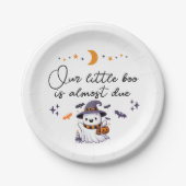 我々の小さなブーはほとんど赤ちゃんシャワー ペーパープレート (正面)