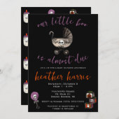 我々の小さなブーはもうすぐだ!ゴシックベビーシャワー 招待状 (正面/裏面)