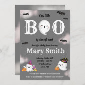 我々の小さなブーはもうすぐだ!幽霊ベビーシャワー 招待状 (正面/裏面)