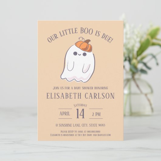我々の小さなブーは幽霊ベビーシャワーの招待されている 招待状 (スタンド正面)