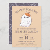 我々の小さなブーは幽霊ベビーシャワーの招待されている 招待状 (正面/裏面)