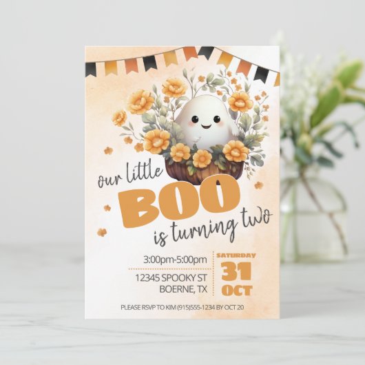 我々の小さなブーは2つの幽霊誕生日 招待状 (スタンド正面)