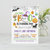 我々の小さなブーは2つの誕生日招待状 招待状 (スタンド正面)