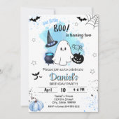 我々の小さなブーは2人の少年の誕生日インビタを回している 招待状 (正面)