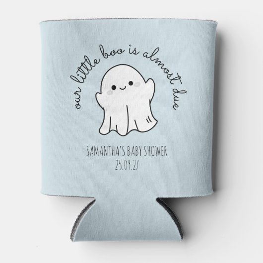 我々の小さなブーは、もうすぐ締め切りの男の子ハロウィーン 缶クーラー (正面)