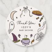 我々の小さなブーほとんどハロウィーン赤ちゃんシャワー フェイバータグ (正面)