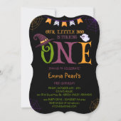 我々の小さなブーを回す1ハロウィーン1歳の誕生日 招待状 (正面)