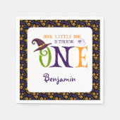 我々の小さなブーを1つ、ハロウィーン1歳の誕生日 スタンダードカクテルナプキン (正面)