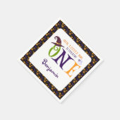 我々の小さなブーを1つ、ハロウィーン1歳の誕生日 スタンダードカクテルナプキン (角)