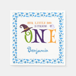 我々の小さなブーを1つ、ハロウィーン1歳の誕生日 スタンダードカクテルナプキン