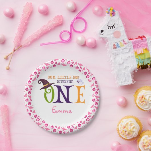 我々の小さなブーを1つ、ハロウィーン1歳の誕生日 ペーパープレート (パーティー)