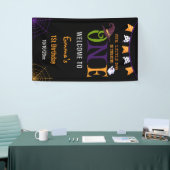 我々の小さなブーを1つ、ハロウィーン1歳の誕生日 横断幕 (トレードショー)