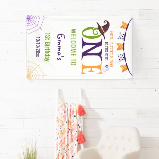 我々の小さなブーを1つ、ハロウィーン1歳の誕生日 横断幕 (インサイチュ)