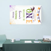 我々の小さなブーを1つ、ハロウィーン1歳の誕生日 横断幕 (トレードショー)